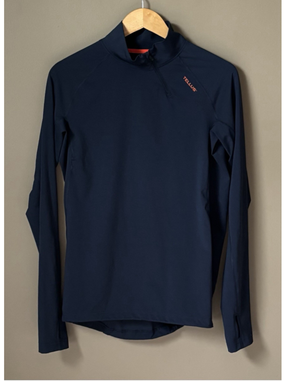 Tellus Outdoor Performance Pullover Base Layer Side Zip Mock Neck Hem Drawcord M